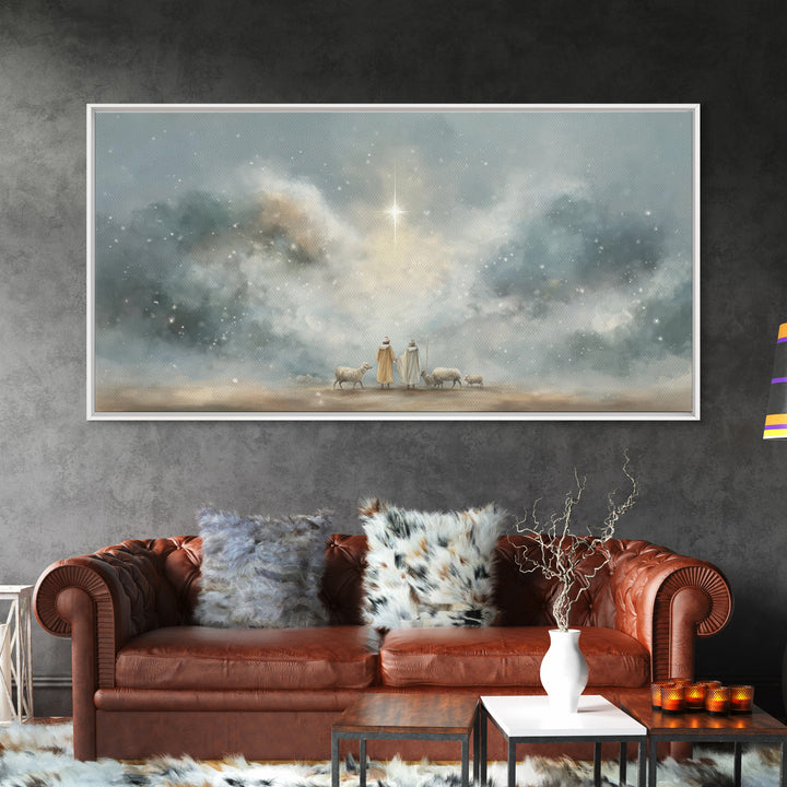 Wonder In The Heavens – Framed Canvas Print – Christian Art Canvas – Christian Wall Art – Christmas Art – Christian Christmas Art – Christi