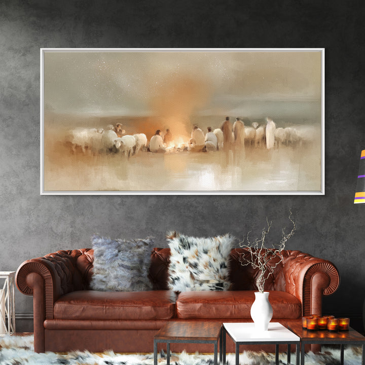 Starborn Vigil | Framed Canvas Print | Christian Wall Art | Christmas Art | Jesus Painting | Christian Christmas Art | Christian Art Canvas