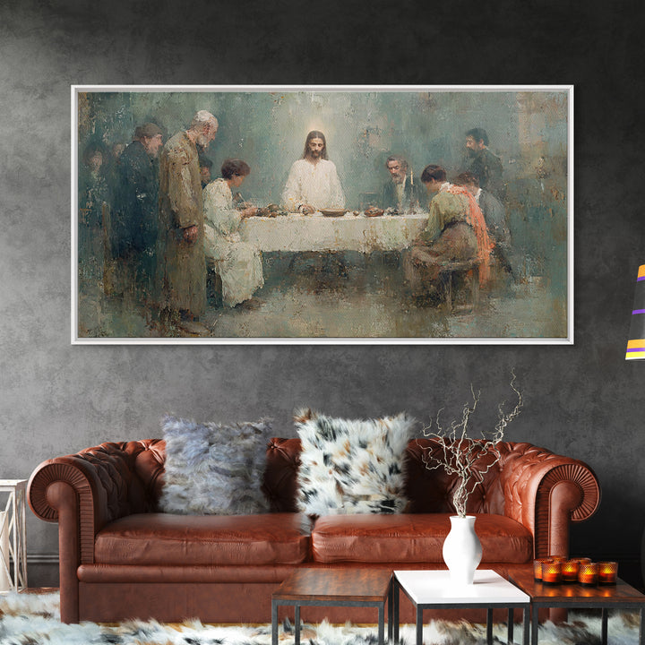Bright Fellowship, Framed Canvas Print, Christian Art Canvas, Christian Wall Art, Jesus Painting, Christian Gift Ideas, Christmas Art Print