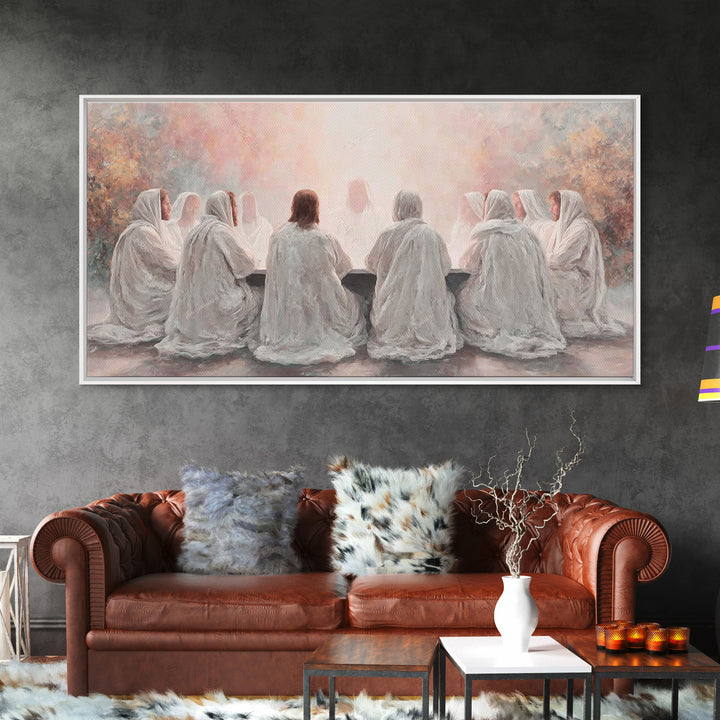 Celestial Feast, Framed Canvas Print, Christian Art Print, Christian Wall Art, Jesus Painting, Christian Christmas Decor, Christian Gift