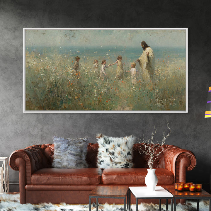 White Covenant | Framed Canvas Print | Christian Art Canvas | Christian Wall Art | Jesus Painting | Christian Christmas Art | Christian Dec