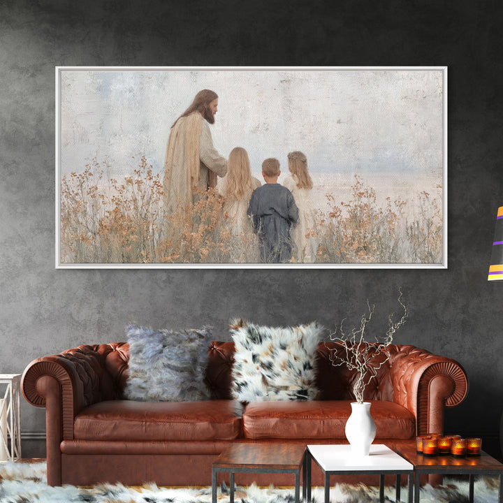 Gentle Meadow – Framed Canvas Print – Christian Art Canvas – Jesus Painting – Christian Wall Art – Christian Gift Ideas – Christian Decor