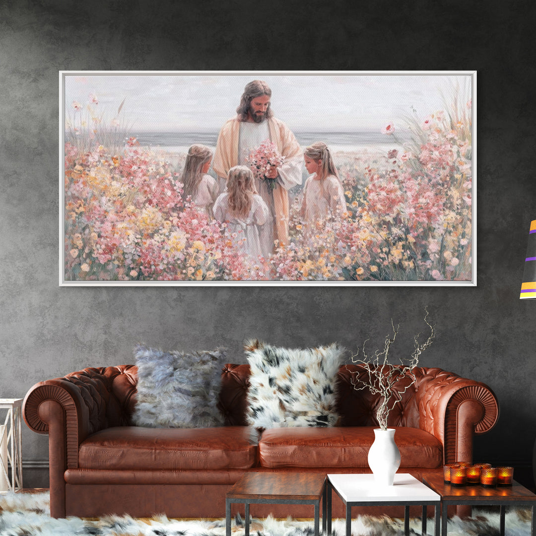 Blossoms Of Grace – Framed Canvas Print – Christian Wall Art – Jesus Painting – Christian Art Canvas – Christian Decor – Christian Gift Ide