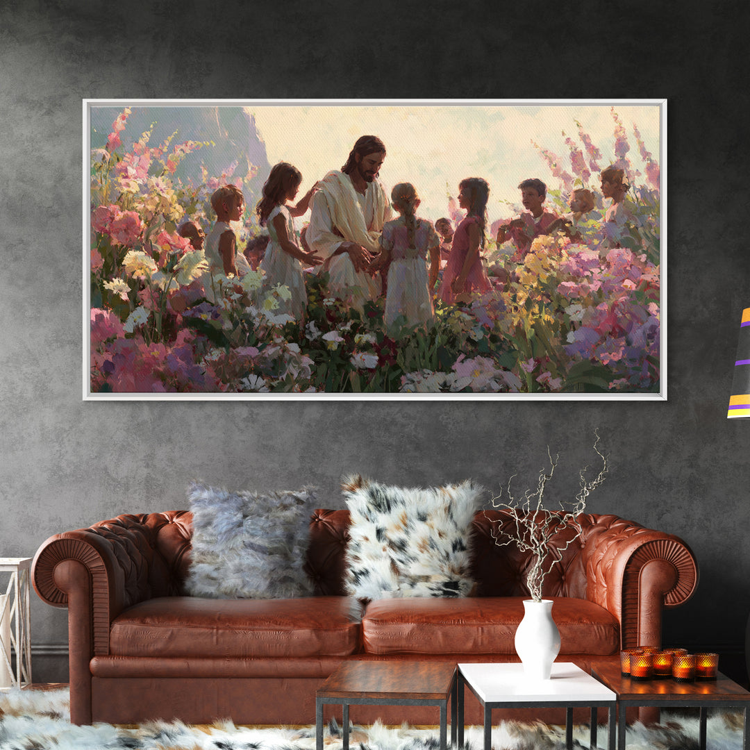 Children Of Hope – Framed Canvas Print – Christian Art Canvas – Jesus Painting – Christian Wall Art – Christian Christmas Art – Vintage Chr