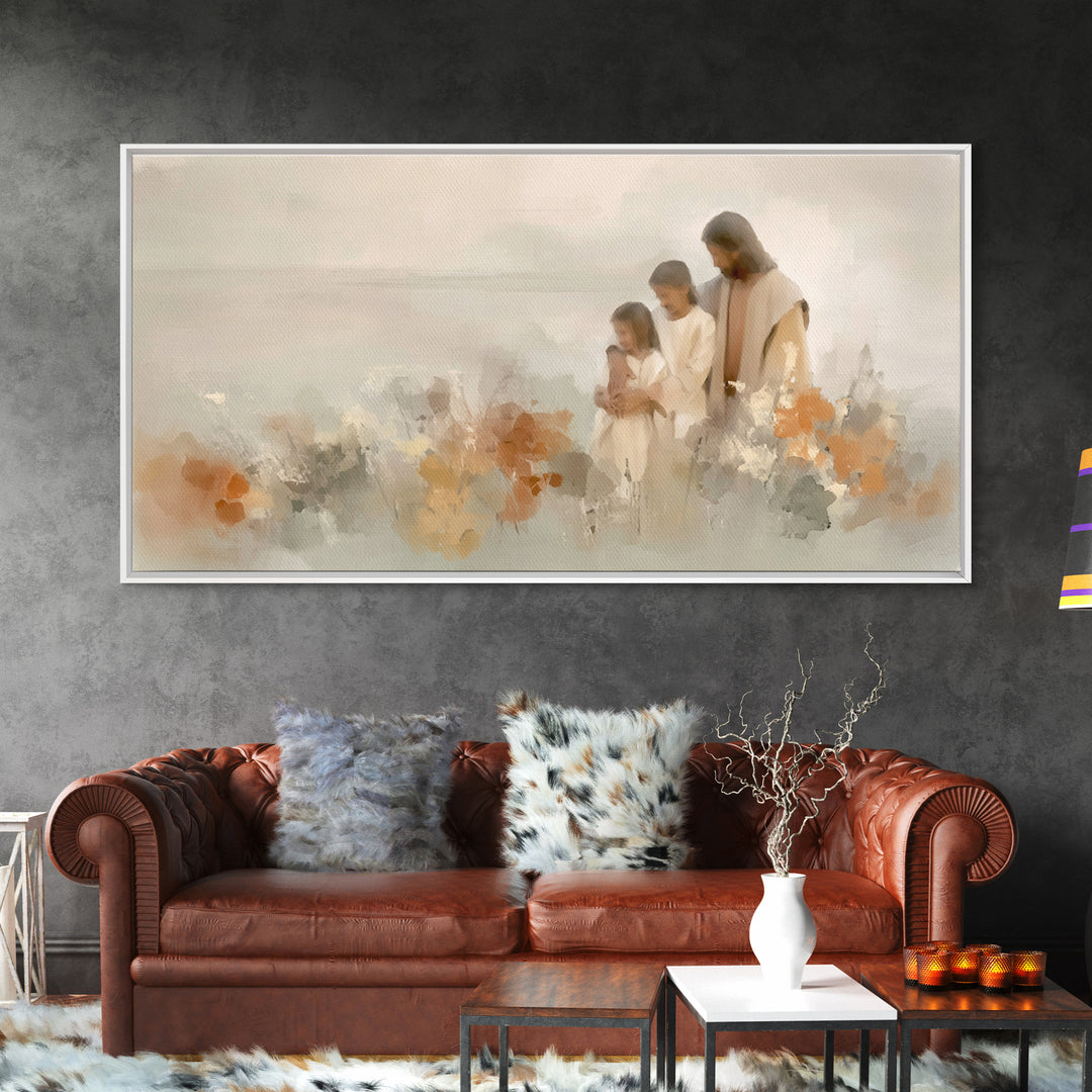Quiet Morning Grace, Framed Canvas Print, Christian Art Canvas, Jesus Painting, Christian Wall Art, Subtle Christian Art, Christian Gift Id