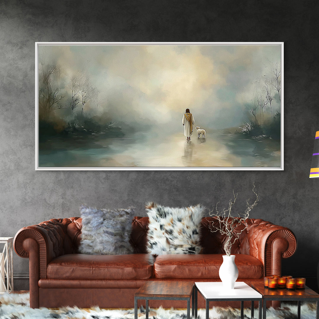 Shepherd’s Path | Framed Canvas Print | Christian Art Canvas | Jesus Painting | Christian Wall Art | Christian Decor For Home | Subtle Chri