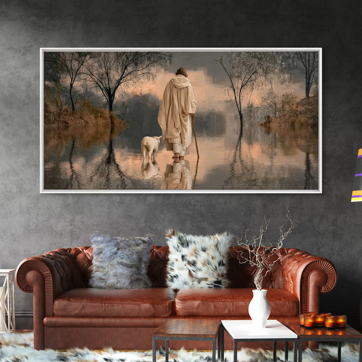 Path Of Grace - Framed Canvas Print - Jesus Painting - Christian Art Canvas - Christian Wall Art - Christian Christmas Art