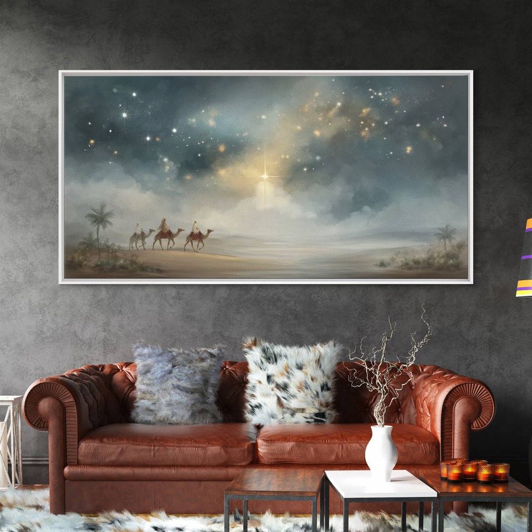 Night Of The Magi - Framed Canvas Print - Christmas Art Prints - Christian Christmas Art - Christian Wall Art - Christian Art Canvas