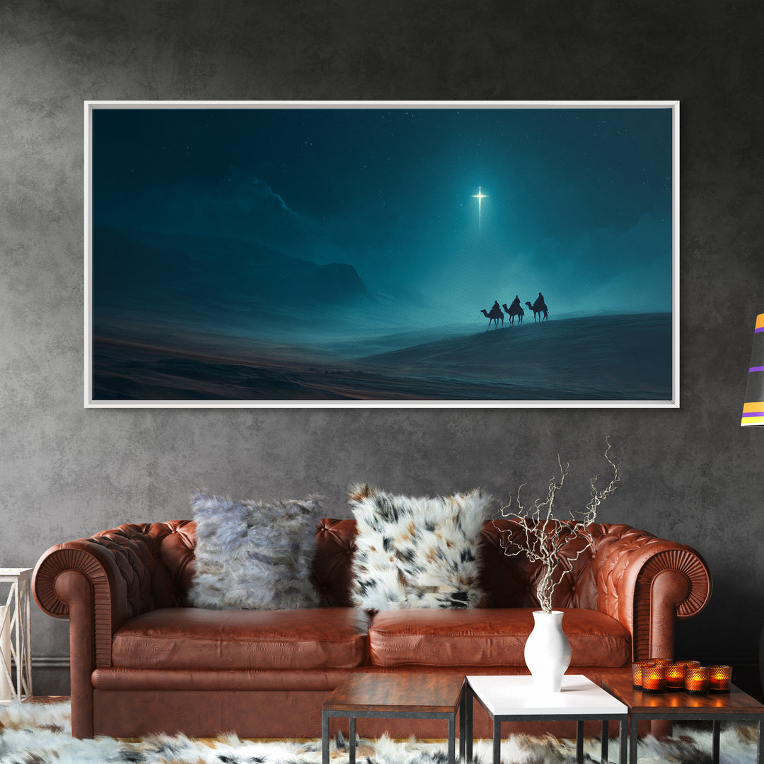 Guided By The Star - Framed Canvas Print - Christian Art Canvas - Christmas Art Prints - Christian Christmas Art - Christian Wall Art