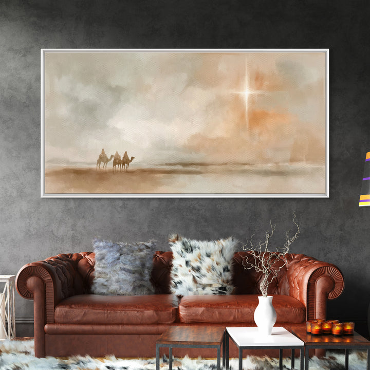 The Guiding Star – Framed Canvas Print – Christian Wall Art – Christian Art Canvas – Jesus Painting – Christmas Art – Christian Art Print