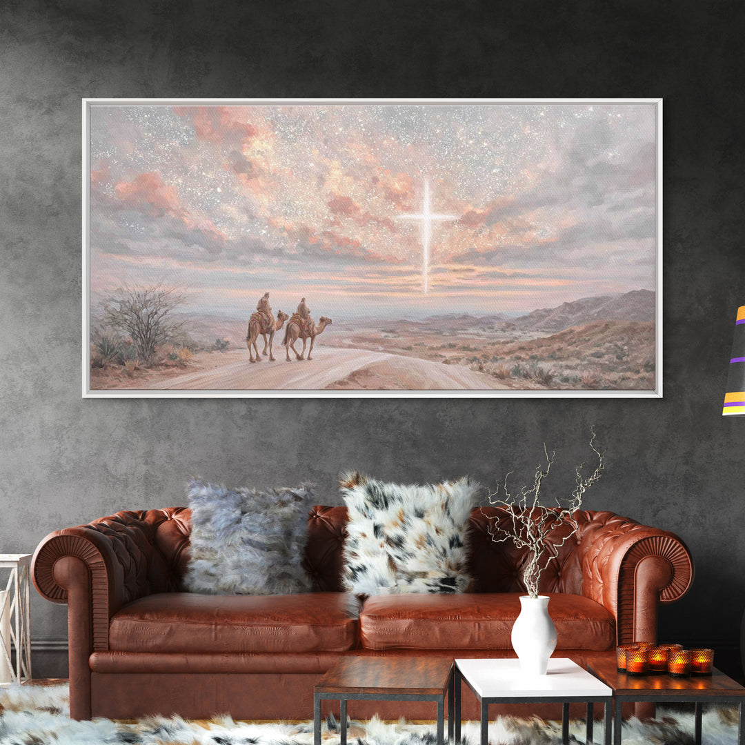 Dawn Of Promise, Framed Canvas Print, Christian Art Print, Christian Wall Art, Jesus Painting, Christian Christmas Art, Christian Art Canva