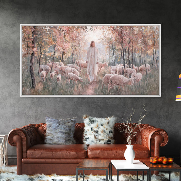 Graceful Pasture – Framed Canvas Print – Christian Art Canvas – Christian Art Print – Christian Christmas Art – Jesus Painting – Christian