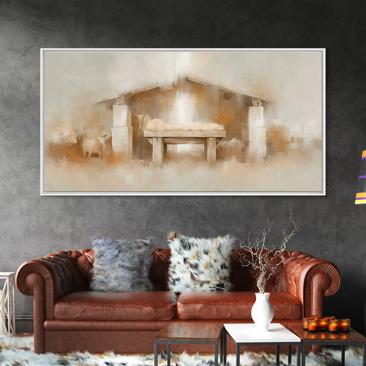 Stable Promise Light | Framed Canvas Print | Christian Art Canvas | Christmas Art | Christian Art Gift | Framed Christmas Art
