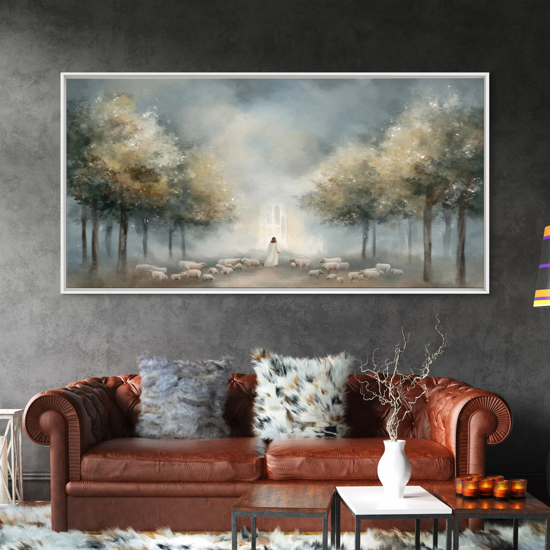 Heavenly Pathway - Framed Canvas Print - Christian Art Canvas - Christian Christmas Art - Jesus Painting - Christian Wall Art