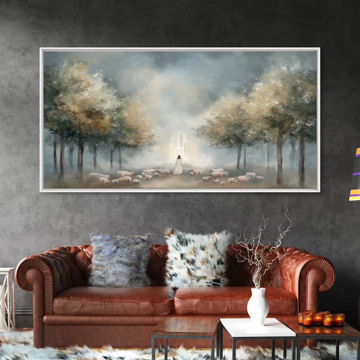 Heavenly Pathway - Framed Canvas Print - Christian Art Canvas - Christian Christmas Art - Jesus Painting - Christian Wall Art