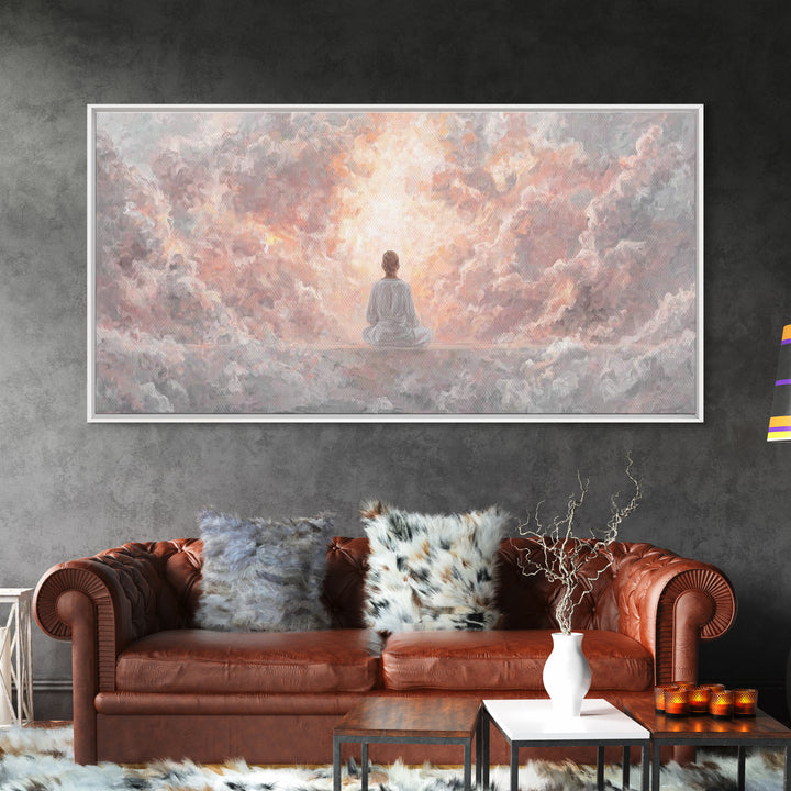 Heavenly Stillness – Framed Canvas Print – Christian Wall Art – Christian Art Canvas – Jesus Painting – Modern Christian Art – Christian De