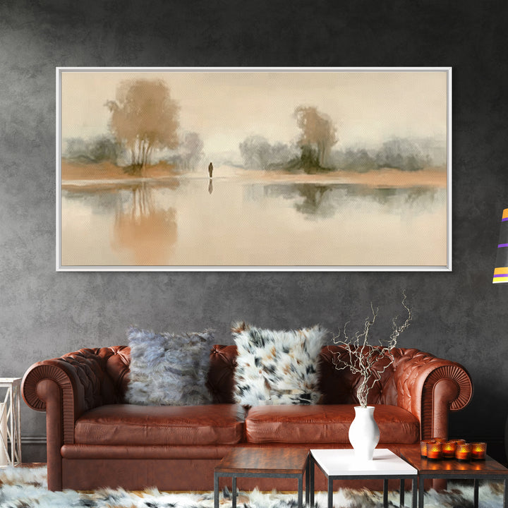 Quiet Path Grace, Framed Canvas Print, Christian Art Canvas, Christian Wall Art, Jesus Painting, Minimalist Christian Art, Christian Christ