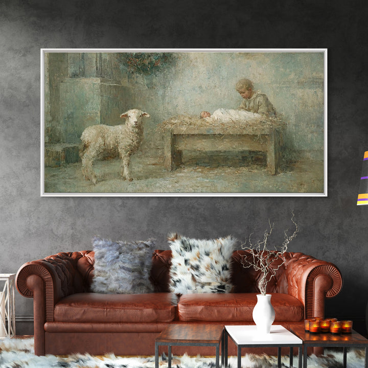 Winter Nativity – Framed Canvas Print – Christian Christmas Art – Christian Wall Art – Christmas Art – Christian Art Canvas – Christian Dec