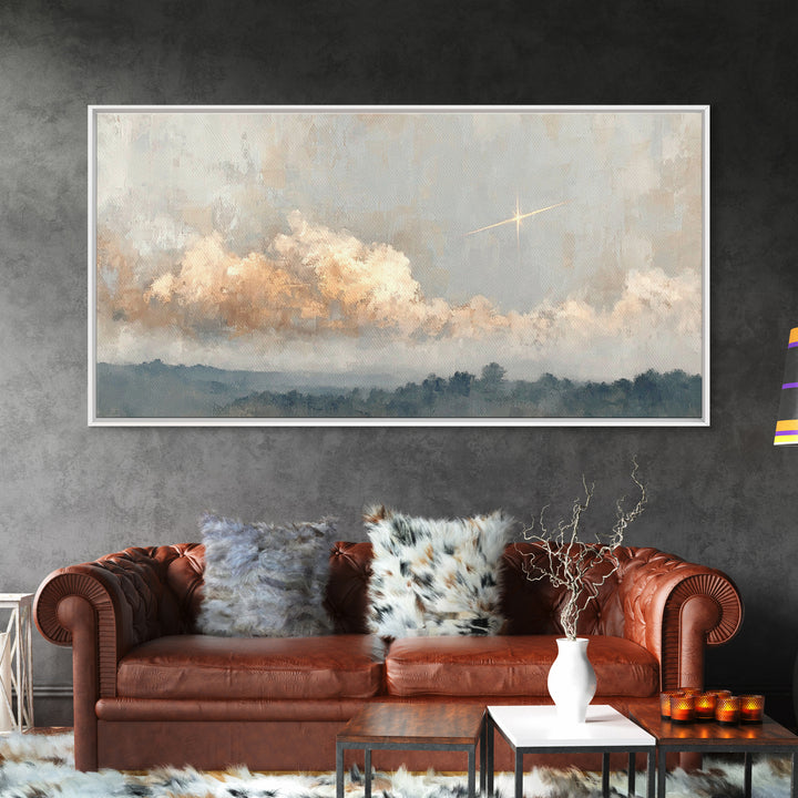 Guiding Star Dawn | Framed Canvas Print | Christian Wall Art | Subtle Christian Art | Christmas Art Work | Christian Art Canvas