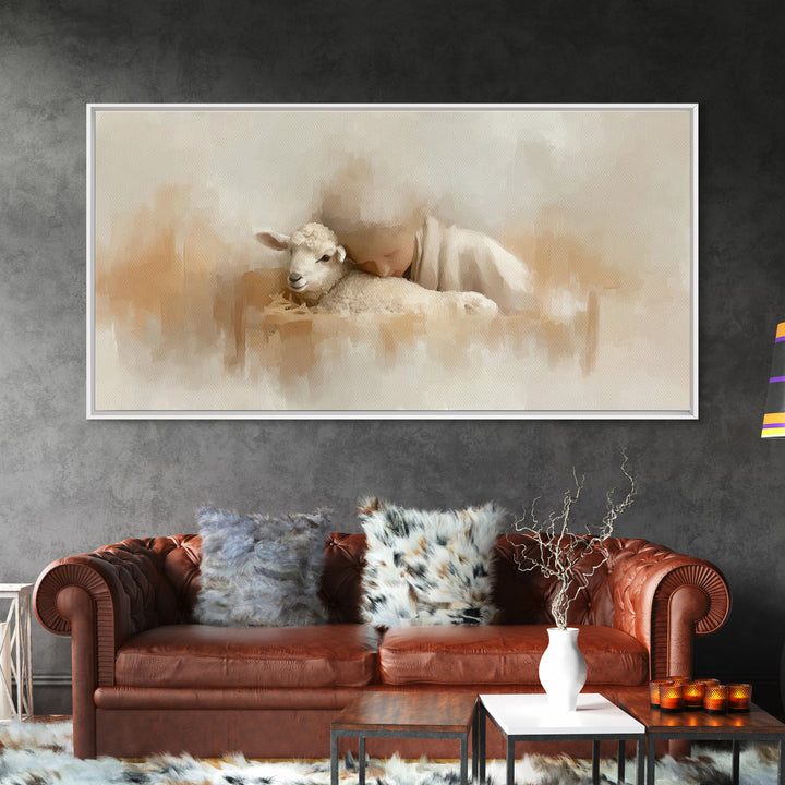 Tender Blessing Light, Framed Canvas Print, Christian Art Canvas, Christian Wall Art, Jesus Painting, Christmas Art, Christian Gift Ideas