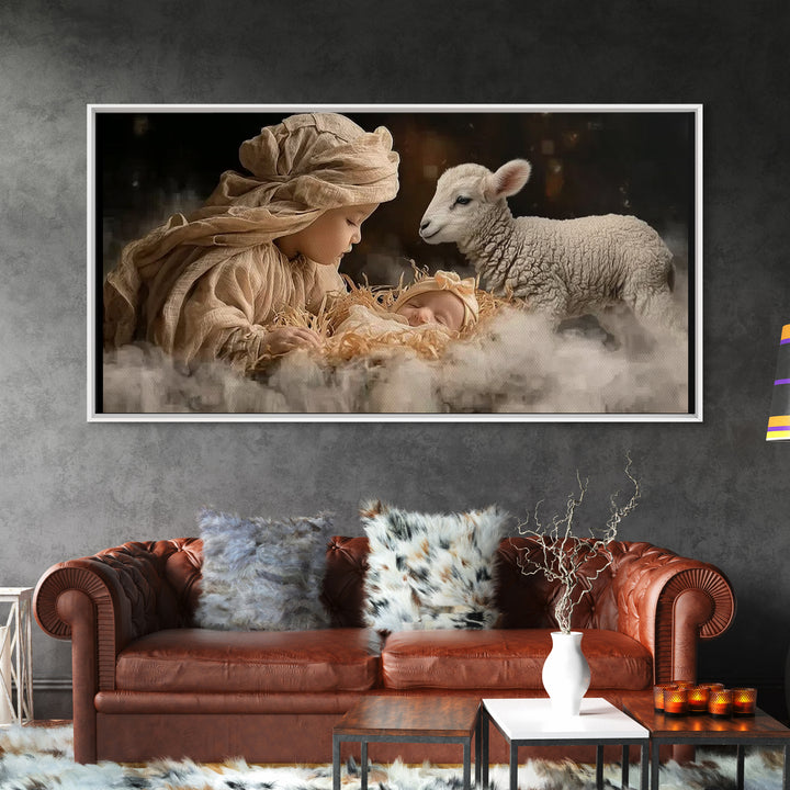Sacred Quiet Hour – Framed Canvas Print – Christian Wall Art – Jesus Painting – Christian Art Canvas – Christmas Art – Modern Christian Art