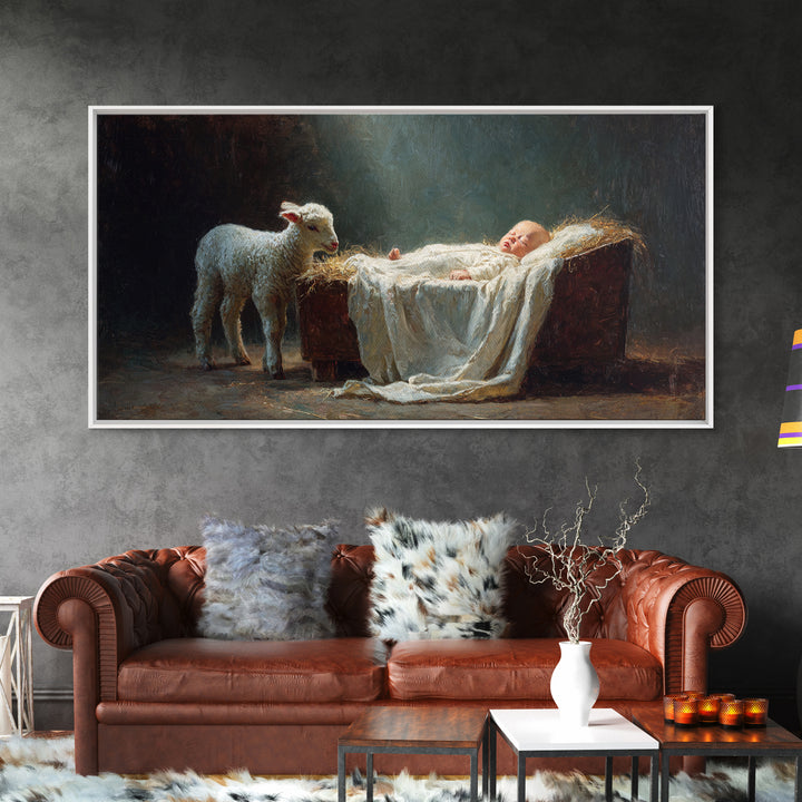 Bethlehem’s Child | Framed Canvas Print | Christian Art Canvas | Christian Wall Art | Jesus Painting | Christmas Art | Christian Christmas