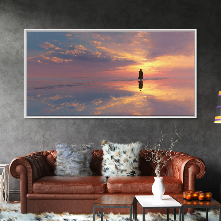 Sky Of Promise Light, Framed Canvas Print, Christian Wall Art, Christian Art Canvas, Jesus Painting, Modern Christian Art, Christian Decor
