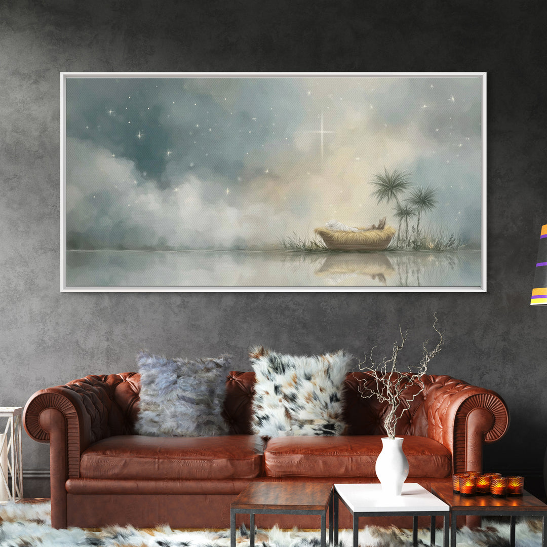 Starborn Peace – Framed Canvas Print – Christian Christmas Art – Christmas Art Framed – Jesus Christmas Art – Christian Decor – Christian C