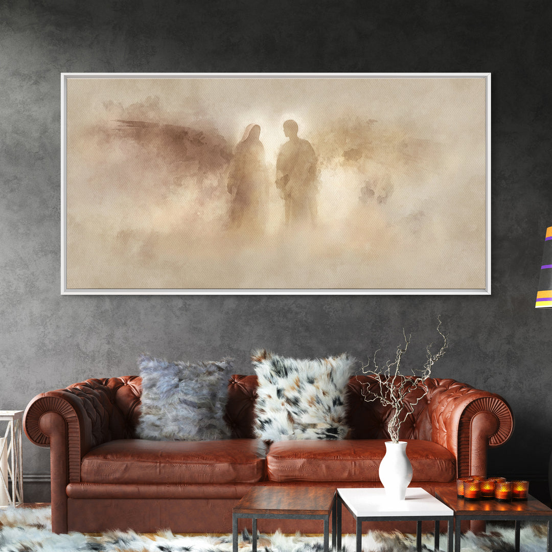 Heavenly Silhouettes – Framed Canvas Print – Christian Wall Art – Christmas Art Framed – Christian Art Canvas – Christian Christmas Decor