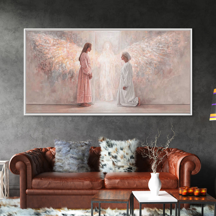 Angelic Dawn – Framed Canvas Print – Christian Wall Art – Christian Art Canvas – Jesus Painting – Christian Decor – Christmas Art Prints