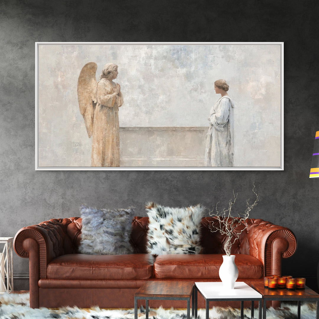Serene Messenger | Framed Canvas Print | Christian Art Works | Christian Wall Art | Abstract Christian Art | Christian Gift Ideas | Jesus P