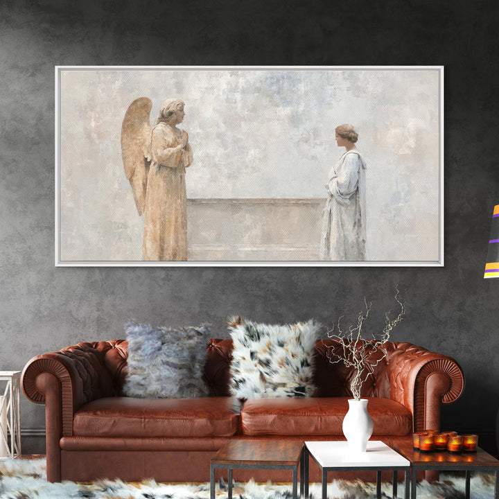 Serene Messenger | Framed Canvas Print | Christian Art Works | Christian Wall Art | Abstract Christian Art | Christian Gift Ideas | Jesus P