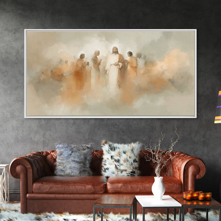 Ascension Cloud, Framed Canvas Print, Christian Paintings, Jesus Wall Art, Christian Art Canvas, Large Christian Painting, Christian Home D