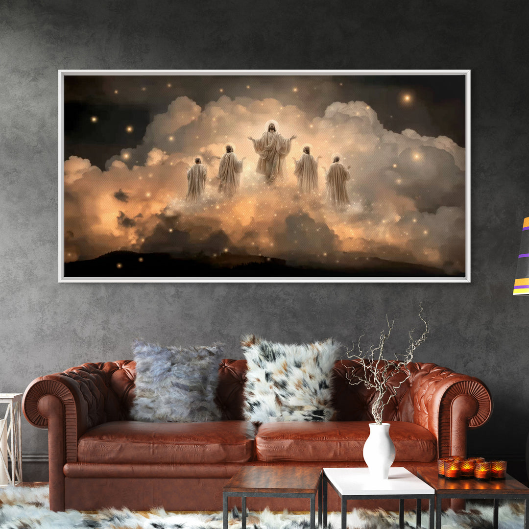 Heavenly Ascent – Framed Canvas Print – Christian Wall Art – Jesus Painting – Christian Art Canvas – Christian Christmas Art
