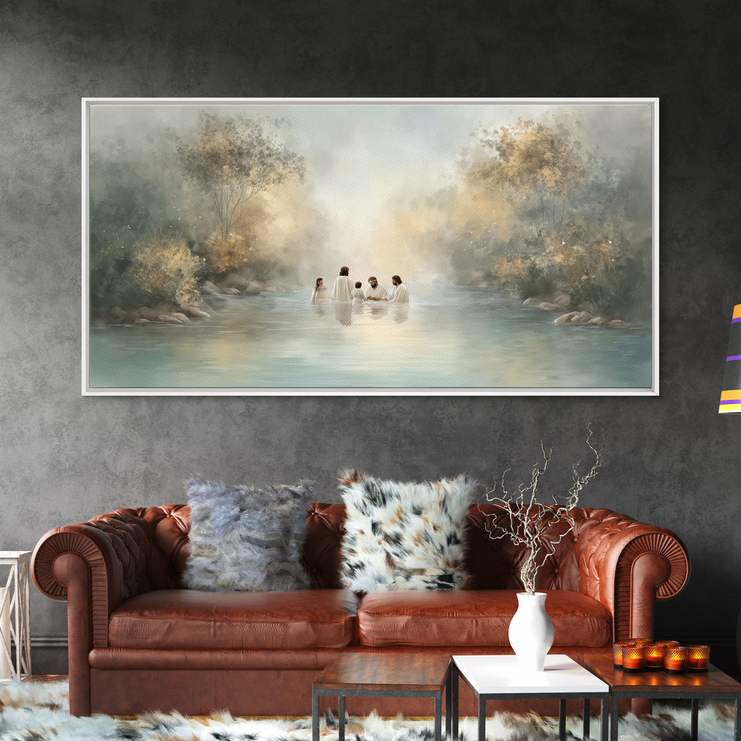 River Blessing – Framed Canvas Print – Christian Wall Art – Jesus Painting – Christian Art Canvas – Subtle Christian Art – Christian Decor