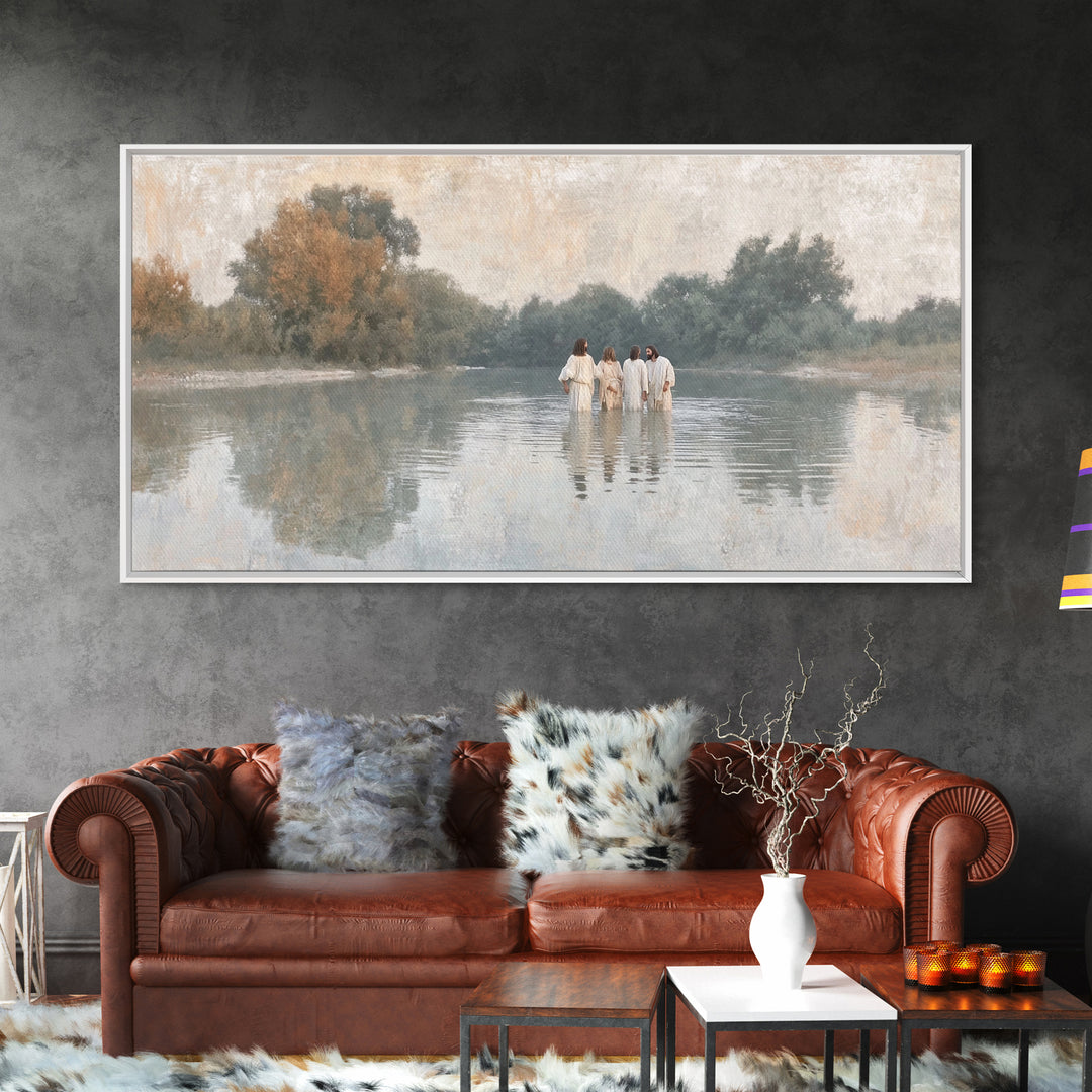Waterway Journey | Framed Canvas Print | Christian Art Canvas | Subtle Christian Art | Christian Wall Art | Jesus Painting | Christian Deco