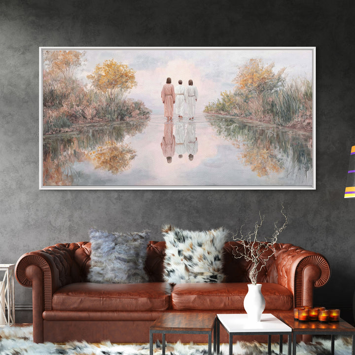 Walk Of Faith | Framed Canvas Print | Christian Art Canvas | Jesus Painting | Christian Gift Ideas | Christian Wall Art | Modern Christian