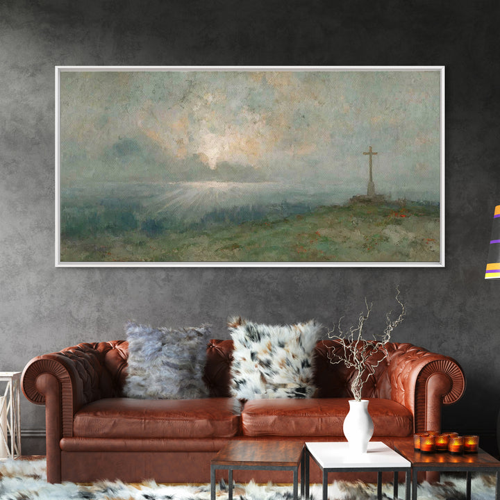 Silent Redeemer, Framed Canvas Print, Christian Art Print, Vintage Christian Art, Christian Wall Art, Christian Painting, Christmas Canvas