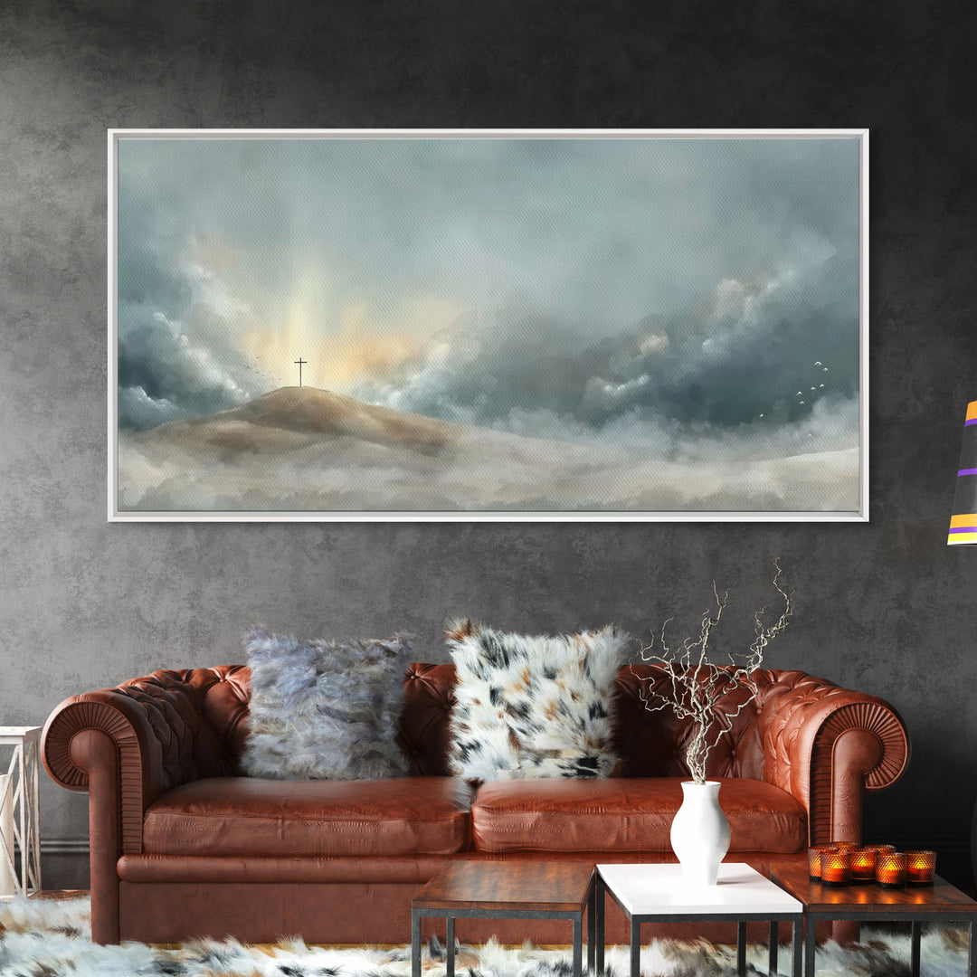 Cloudborn Promise, Framed Canvas Print, Christian Art Canvas, Christian Wall Art, Subtle Christian Paintings, Christian Christmas Decor, Ch