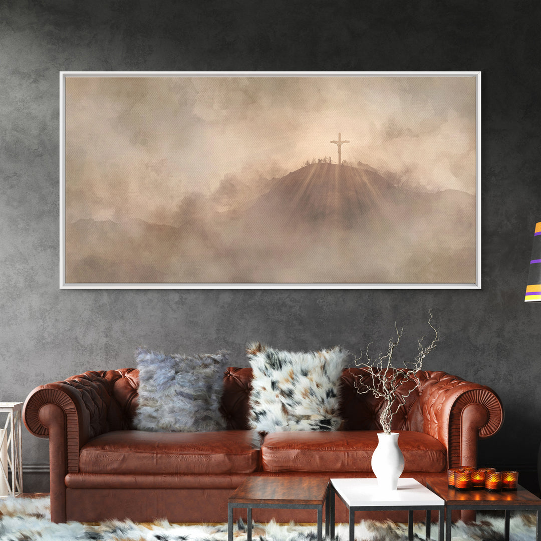 Everlasting Hill – Framed Canvas Print – Christian Art Print – Christian Painting – Large Christian Art – Christian Wall Art – Christmas Ar