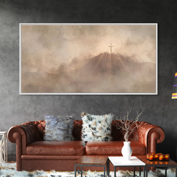 Everlasting Hill – Framed Canvas Print – Christian Art Print – Christian Painting – Large Christian Art – Christian Wall Art – Christmas Ar