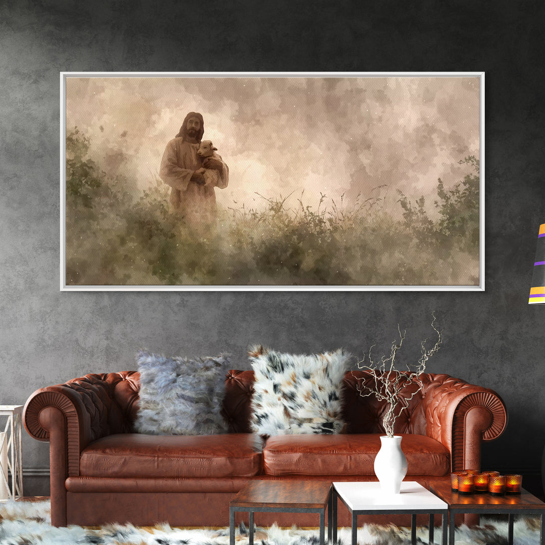The Good Shepherd | Framed Canvas Print | Jesus Painting | Christian Art Canvas | Christian Wall Art | Christian Decor | Christian Gift Ide
