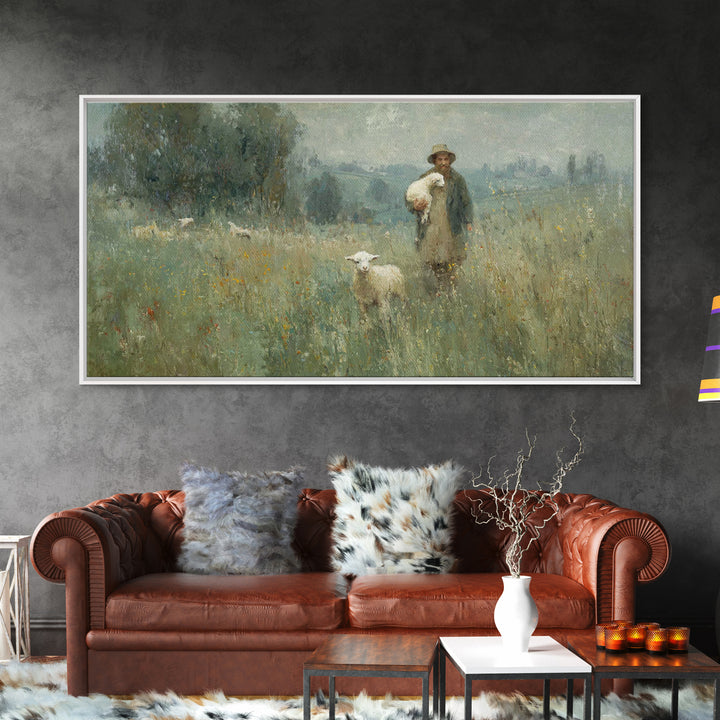 Fields Of Peace | Framed Canvas Print | Christian Art Canvas | Christian Wall Art | Pastoral Christian Art | Christian Painting | Christian