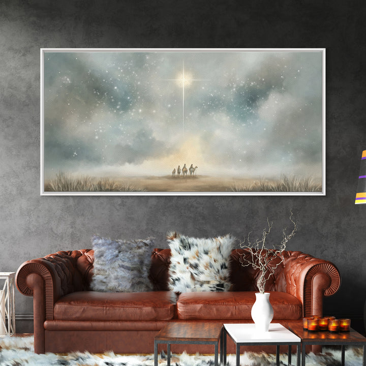 Star Of Bethlehem - Framed Canvas Print - Christmas Wall Art - Christian Christmas Art - Modern Christmas Art - Christian Decor