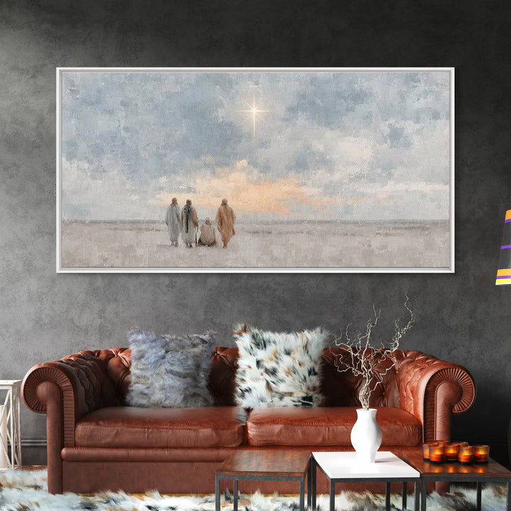 Holy Journey Sky - Framed Canvas Print - Christian Christmas Art - Christmas Canvas Wall Art - Christian Art Work - Christmas Art Prints