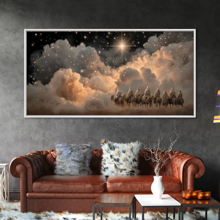 Star Of The East - Framed Canvas Print - Christmas Canvas Wall Art - Christian Christmas Art - Christian Art Canvas - Moody Christmas Art