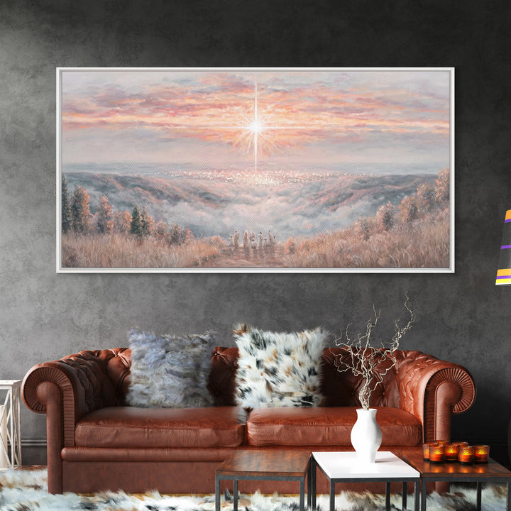 Dawn of Bethlehem – Framed Canvas Print – Christmas Wall Art – Christian Art Canvas – Christian Painting – Christmas Art Work – Christian C