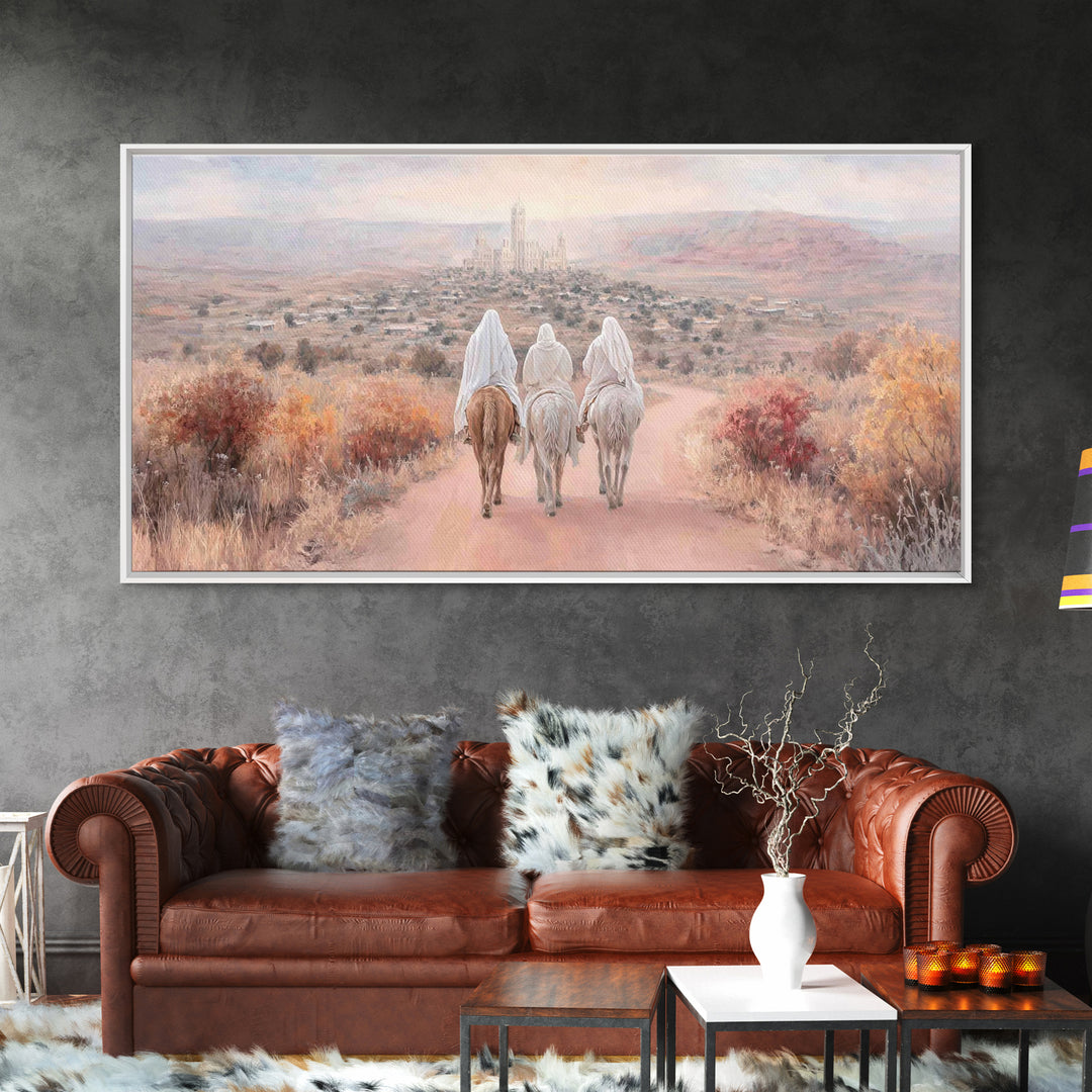 Road to Bethlehem – Framed Canvas Print – Christian Christmas Art – Framed Christmas Wall Art – Christian Art Canvas – Christmas Art Prints