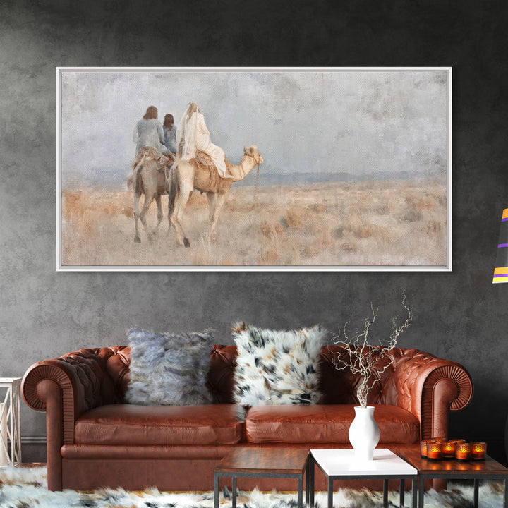 Bethlehem Journey – Framed Canvas Print – Christian Wall Art – Christian Art Canvas – Subtle Christian Art – Christmas Wall Art – Jesus Pai