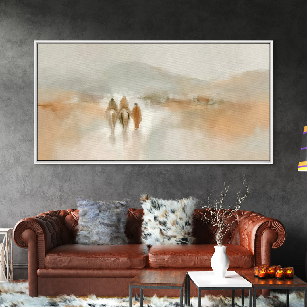 Guiding Pilgrims – Framed Canvas Print – Christian Wall Art – Christian Art Canvas – Christmas Art – Christian Christmas Art – Xmas Art